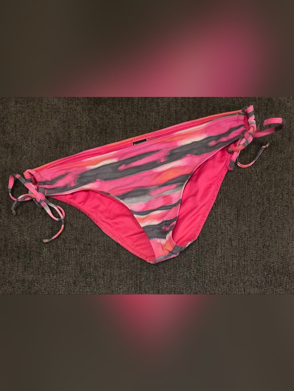 Oakley Pink and Gray Women's Bikini Bottoms. Size L